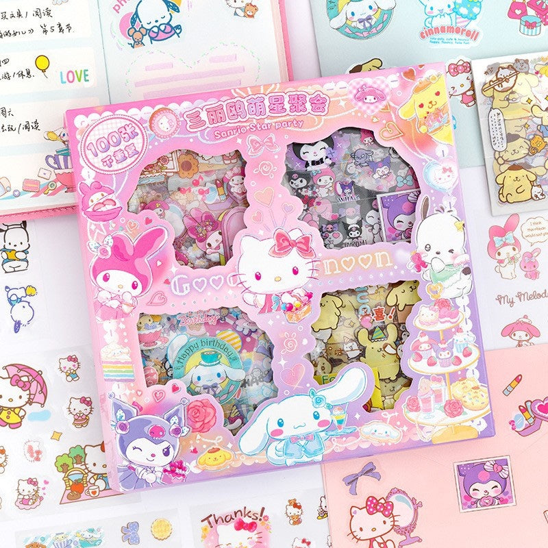 Sanrio Star Party 100pc Sticker DIY Arts Crafts Decorative Stickers