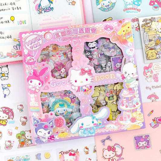 Sanrio Star Party 100pc Sticker DIY Arts Crafts Decorative Stickers