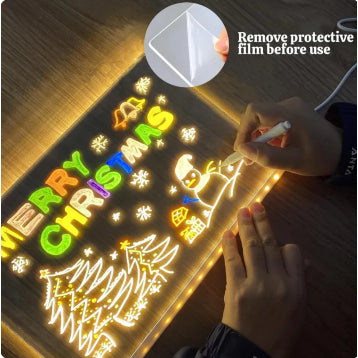 LED Erasable Acrylic Light Up Board with Whiteboard Markers
