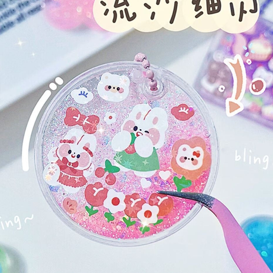 DIY Random Glitter Gradient Guka Acrylic Blank Keychain