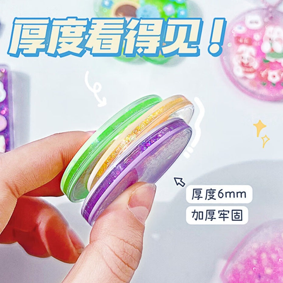 DIY Random Glitter Gradient Guka Acrylic Blank Keychain