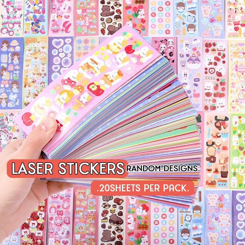 Laser Sticker Kids Guka Korean Cute Glitter Children Scrapbook Decorative Sticker