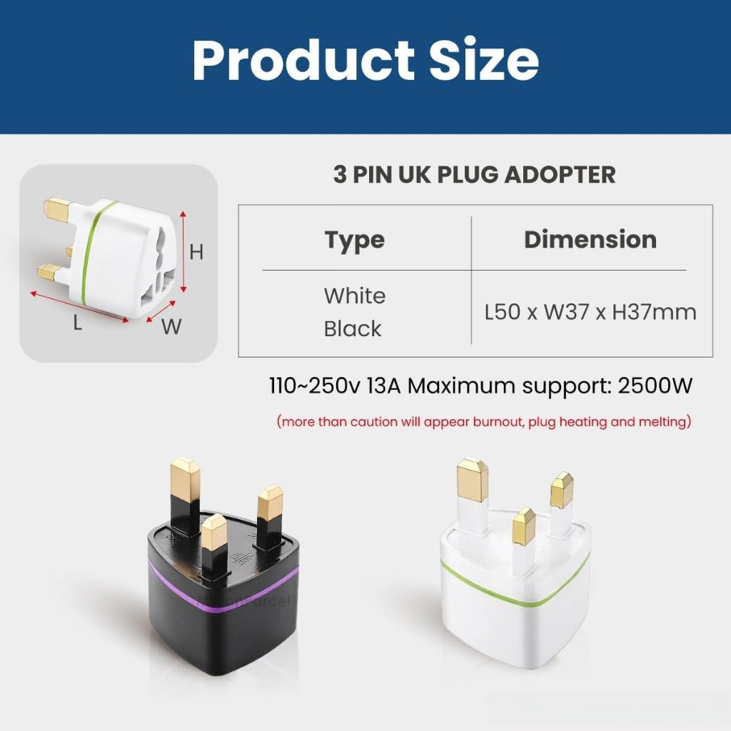 3 Pin Adapter UK SG Electrical Plug Power Converter Universal Travel Adaptor PRO