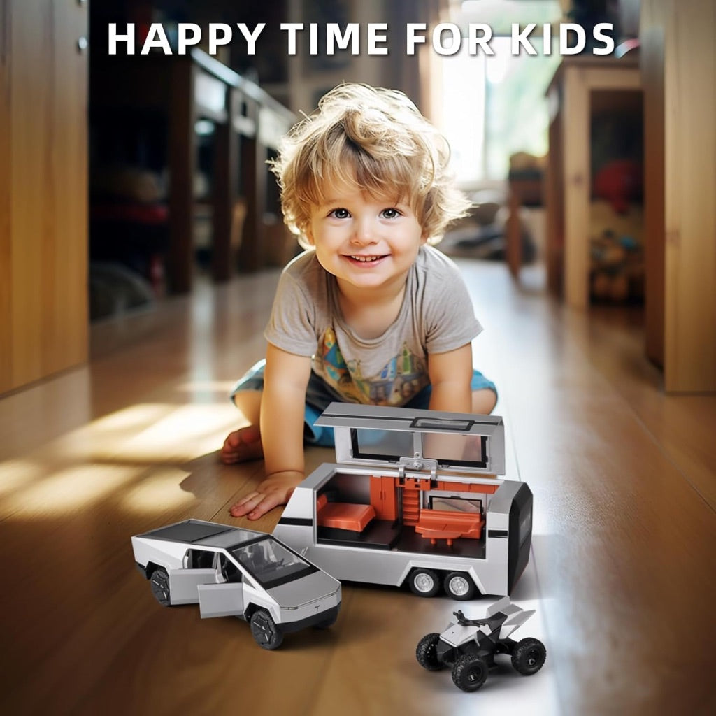 Tesla Cybertruck Pickup Trailer 1:32 Off-Road Truck Toy