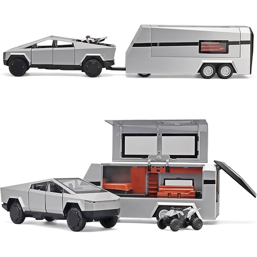 Tesla Cybertruck Pickup Trailer 1:32 Off-Road Truck Toy