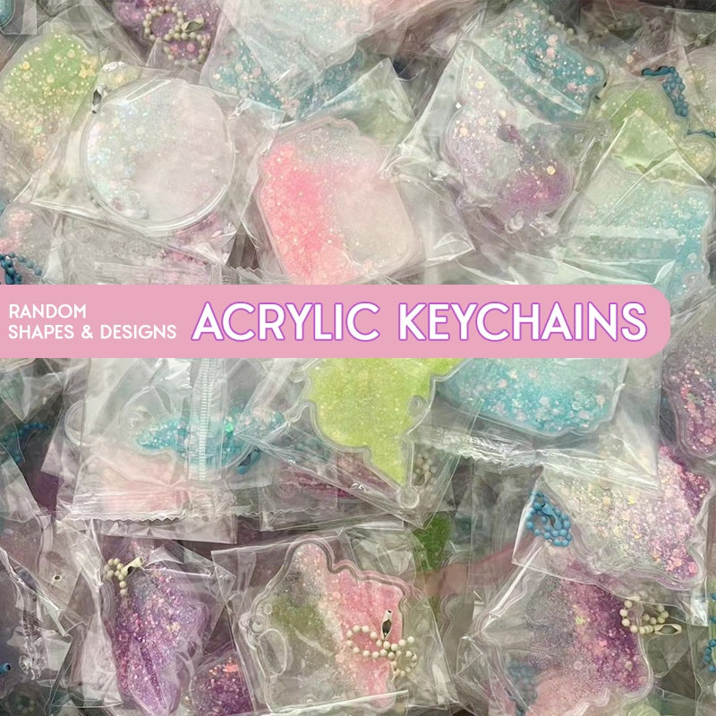 DIY Random Glitter Gradient Guka Acrylic Blank Keychain