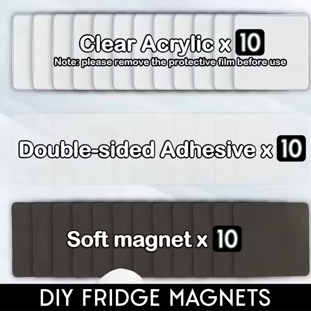 DIY Custom Fridge Magnet Acrylic Square Blank Craft Set