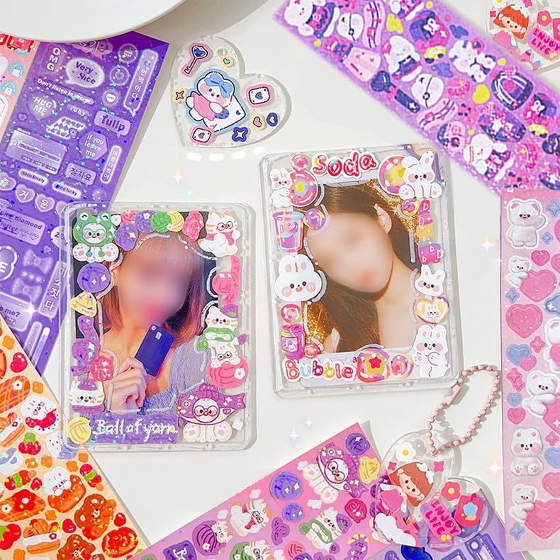 Laser Sticker Kids Guka Korean Cute Glitter Children Scrapbook Decorative Sticker