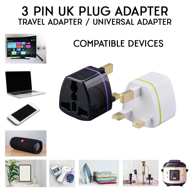 3 Pin Adapter UK SG Electrical Plug Power Converter Universal Travel Adaptor PRO