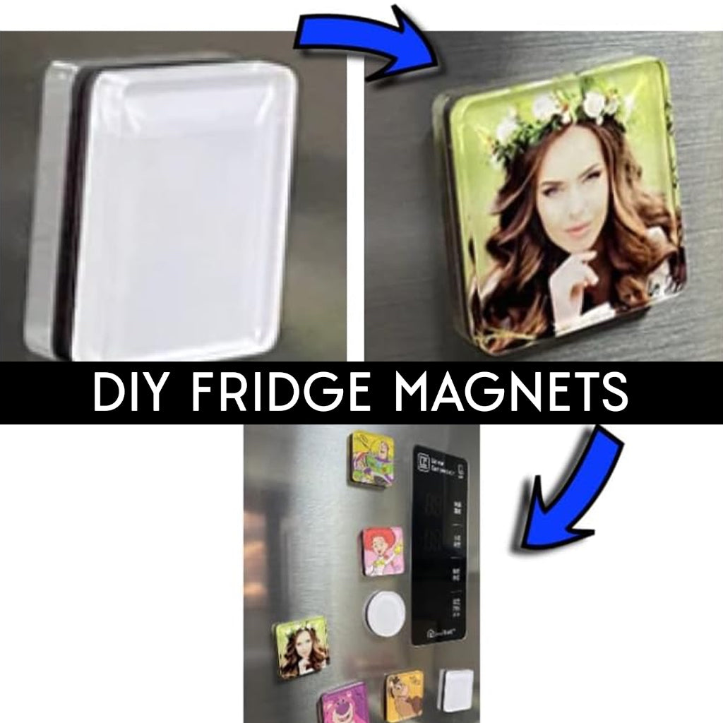 DIY Custom Fridge Magnet Acrylic Square Blank Craft Set