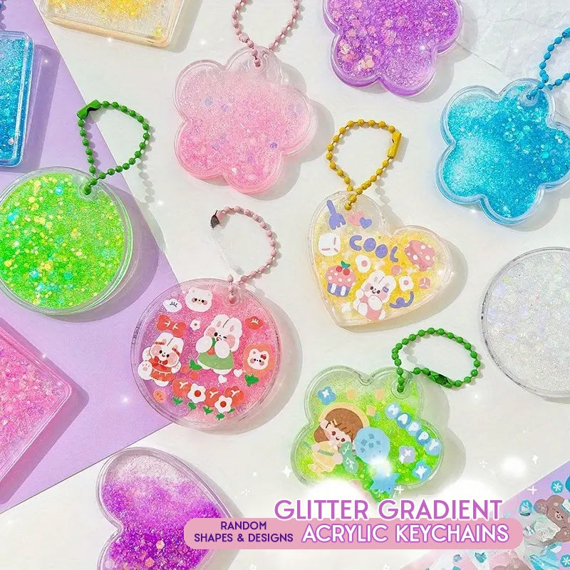 DIY Random Glitter Gradient Guka Acrylic Blank Keychain