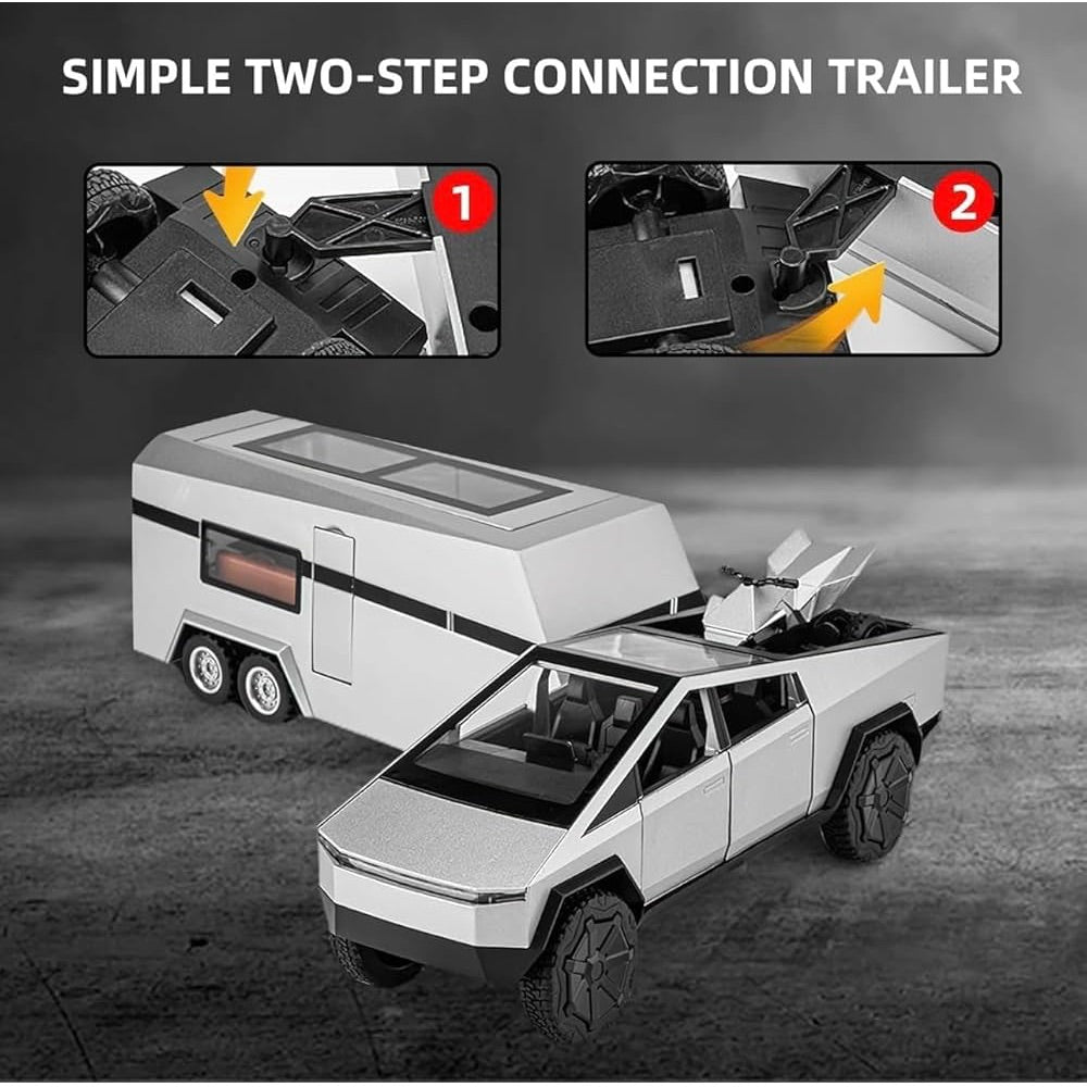 Tesla Cybertruck Pickup Trailer 1:32 Off-Road Truck Toy