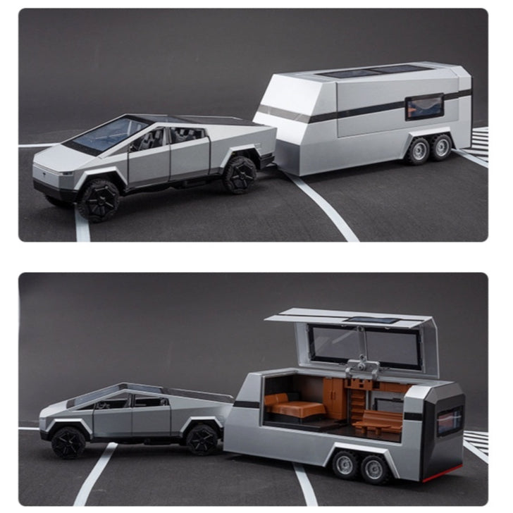 Tesla Cybertruck Pickup Trailer 1:32 Off-Road Truck Toy