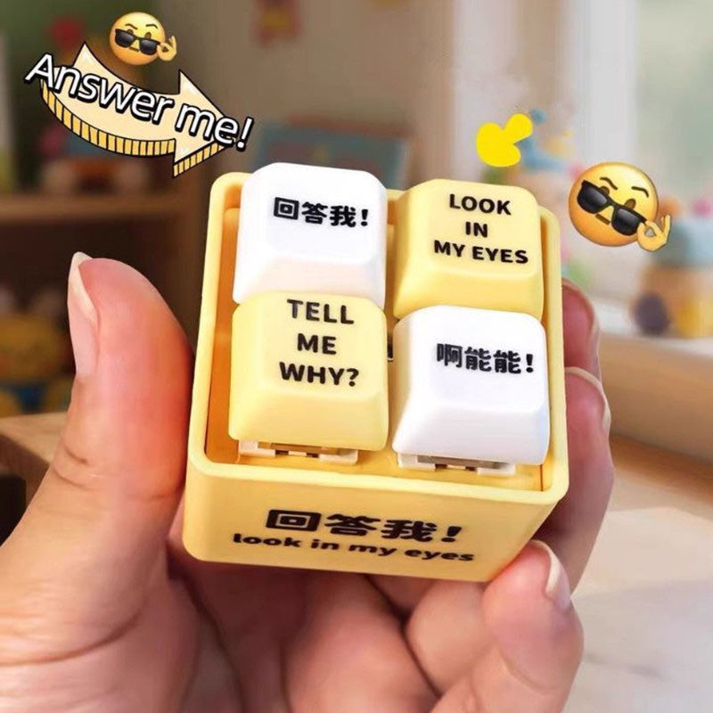 Answer Me Keyboard Clicker Funny Voice Keychain Fidget Meme Toy