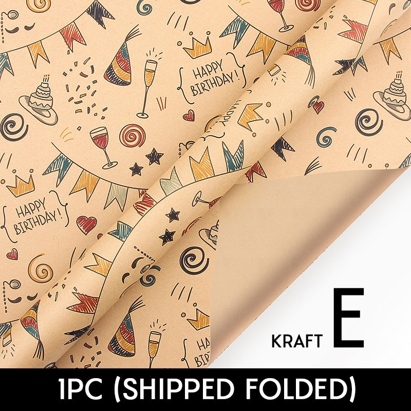 High Quality Kraft Gifts Wrapper Children Birthday Kids Christmas Gift Wrapping Paper