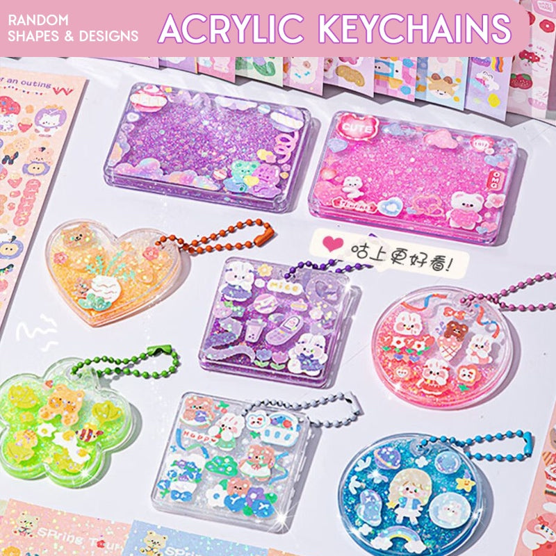 DIY Random Glitter Gradient Guka Acrylic Blank Keychain
