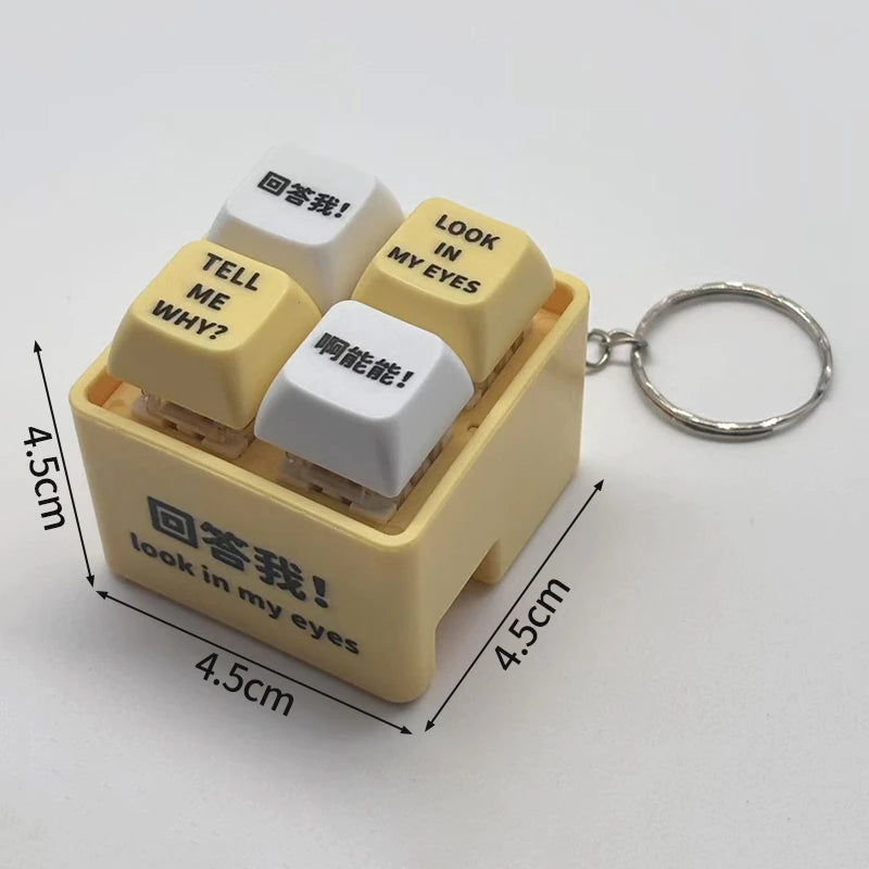 Answer Me Keyboard Clicker Funny Voice Keychain Fidget Meme Toy