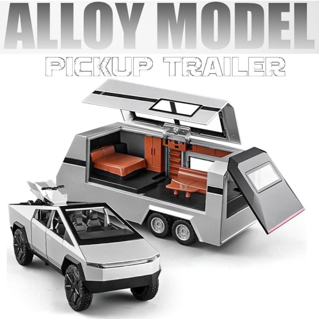 Tesla Cybertruck Pickup Trailer 1:32 Off-Road Truck Toy