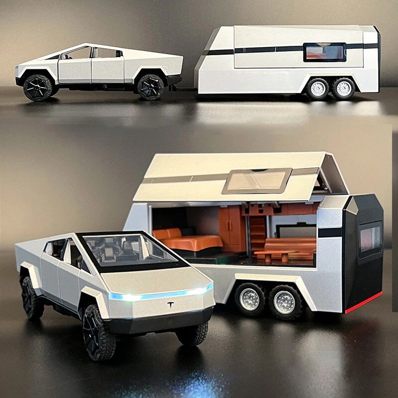 Tesla Cybertruck Pickup Trailer 1:32 Off-Road Truck Toy