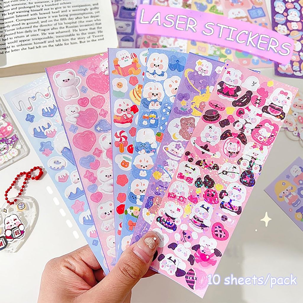 Laser Sticker Kids Guka Korean Cute Glitter Children Scrapbook Decorative Sticker