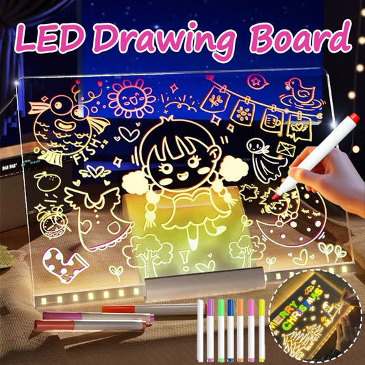 LED Erasable Acrylic Light Up Board with Whiteboard Markers