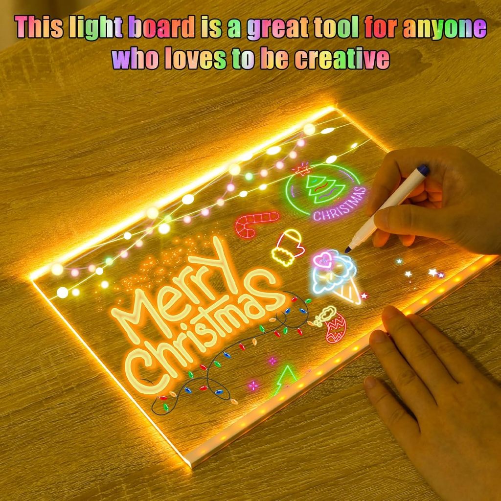 LED Erasable Acrylic Light Up Board with Whiteboard Markers