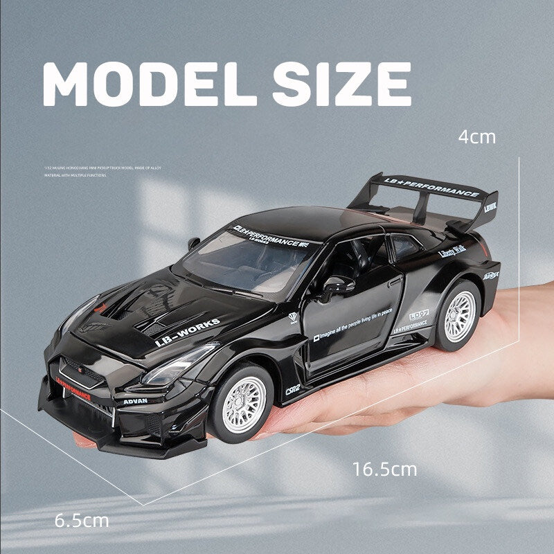 Nissan GTR Car Pull Back 1:32 Diecast Metal Toy Car