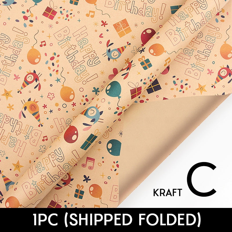 High Quality Kraft Gifts Wrapper Children Birthday Kids Christmas Gift Wrapping Paper