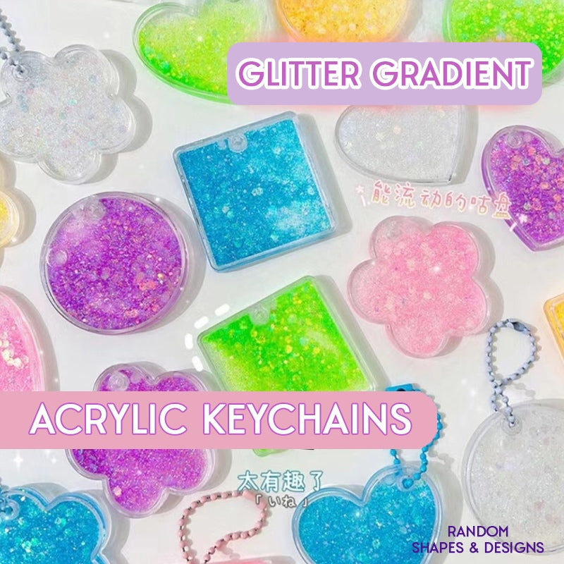 DIY Random Glitter Gradient Guka Acrylic Blank Keychain