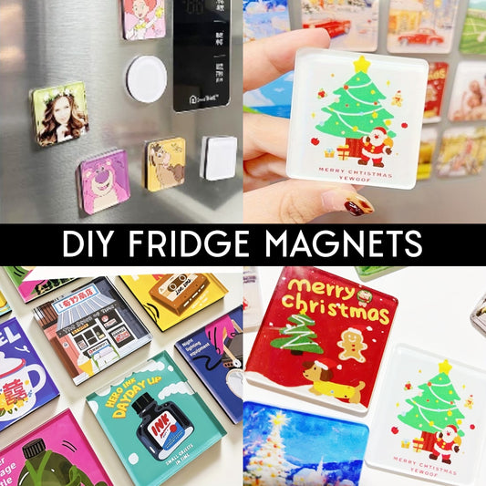 DIY Custom Fridge Magnet Acrylic Square Blank Craft Set