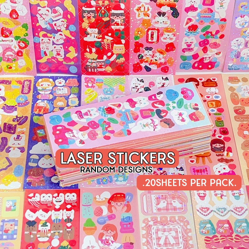 Laser Sticker Kids Guka Korean Cute Glitter Children Scrapbook Decorative Sticker