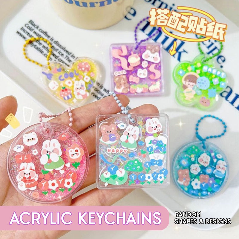 DIY Random Glitter Gradient Guka Acrylic Blank Keychain