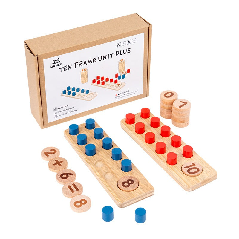 Ten Frame Unit Plus Montessori Math Wooden Toy