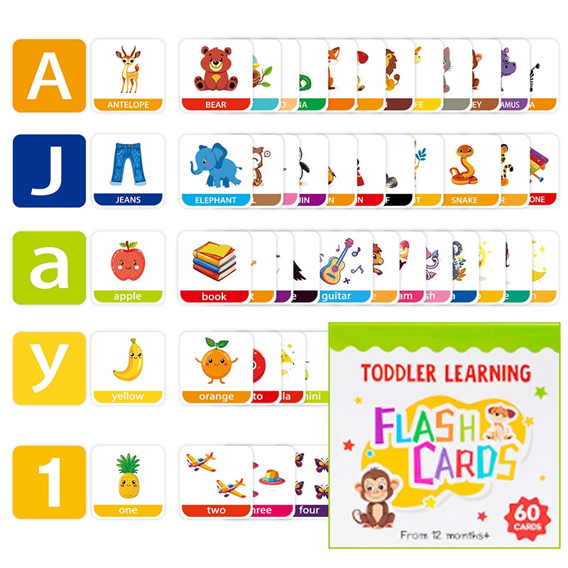 60pc Toddler Learning Flashcards