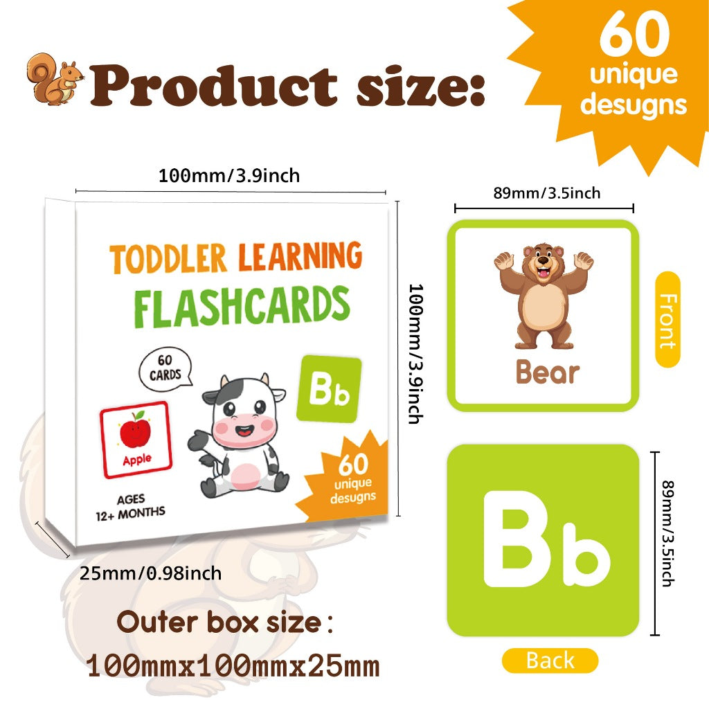 60pc Toddler Learning Flashcards