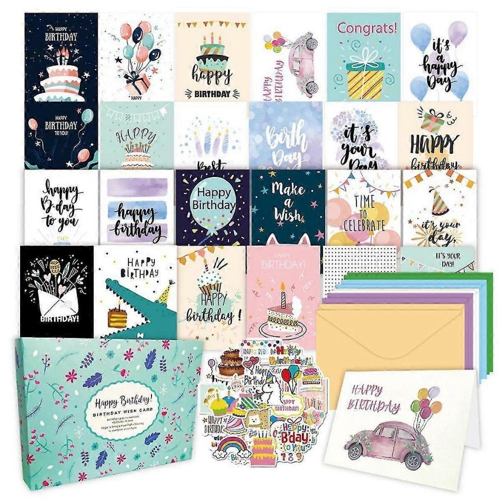 Birthday Cards with Envelopes & Stickers Greeting Card Family Friends Celebration