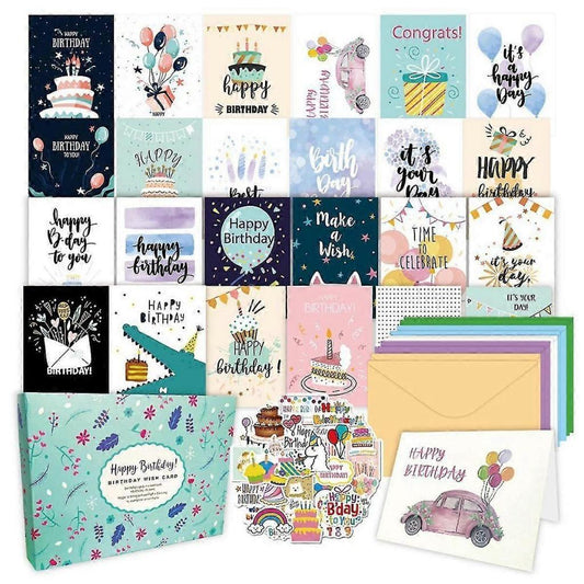 Birthday Cards with Envelopes & Stickers Greeting Card Family Friends Celebration