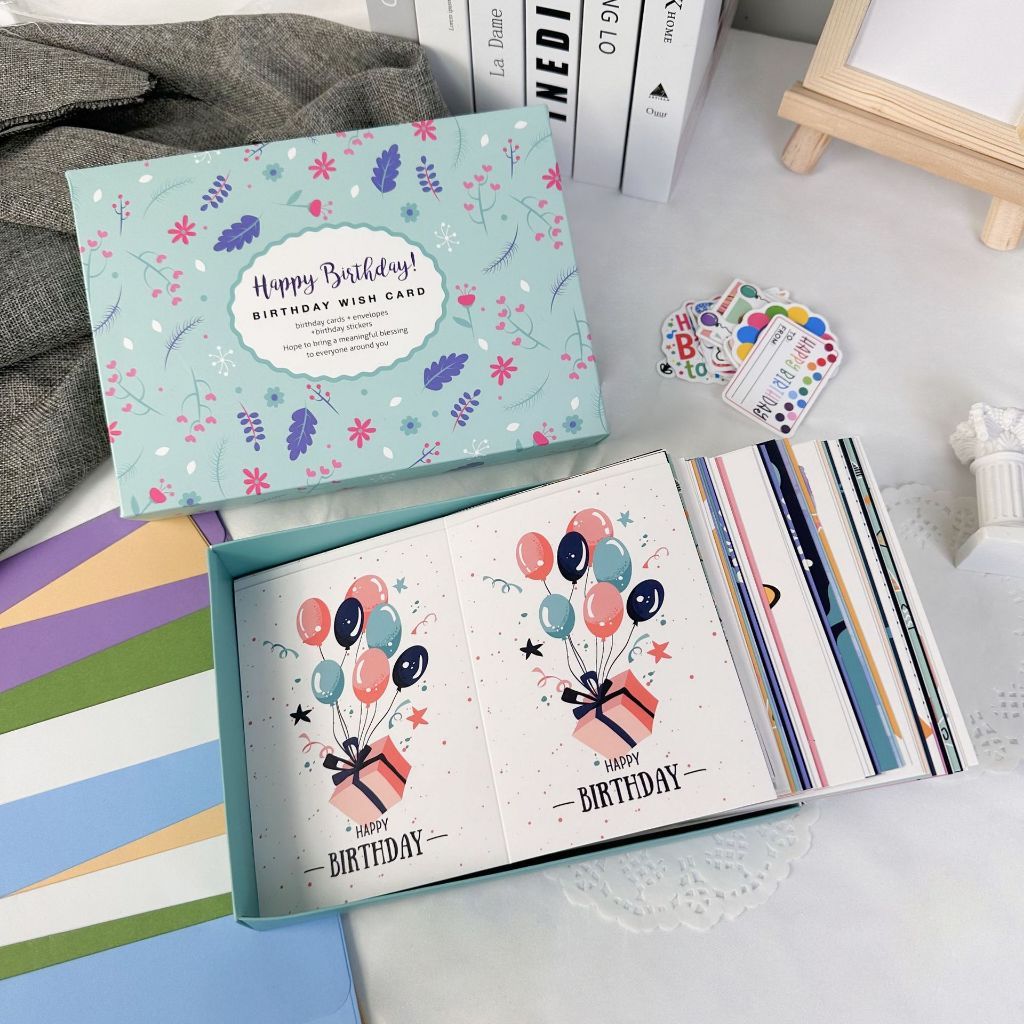 Birthday Cards with Envelopes & Stickers Greeting Card Family Friends Celebration
