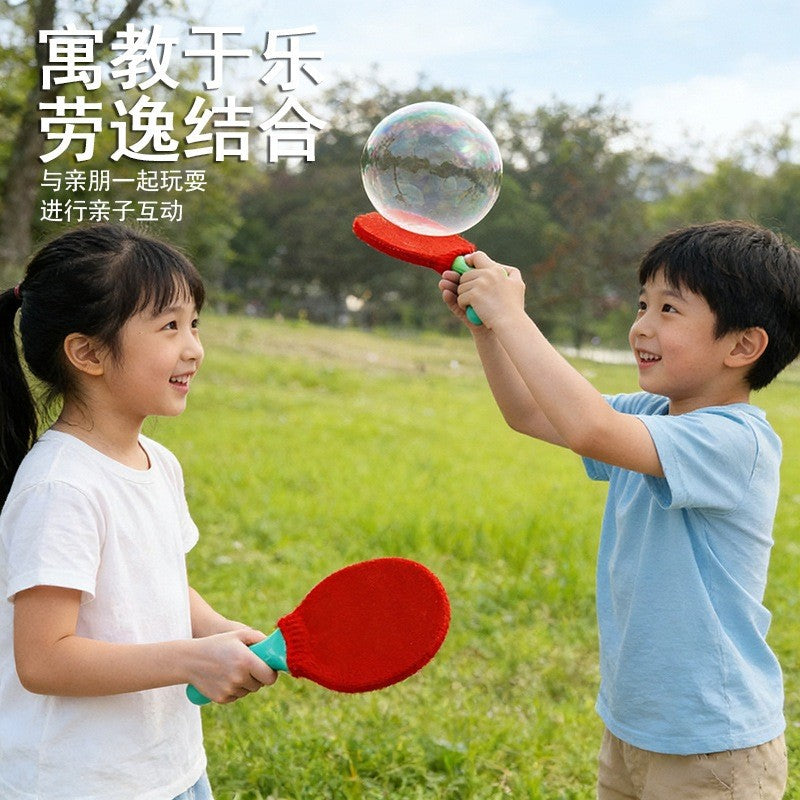 Bubbles Ping Pong Kids Toy Magic Bouncing Table Tennis Racket Blow Bubble Toys