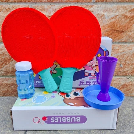 Bubbles Ping Pong Kids Toy Magic Bouncing Table Tennis Racket Blow Bubble Toys