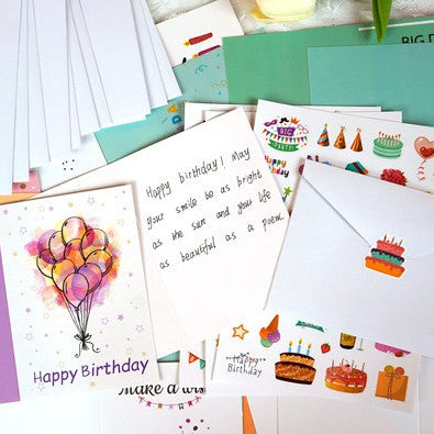 Assorted Birthday Greeting Cards Celebration Cards with Envelopes & Stickers