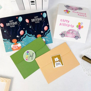 Birthday Cards with Envelopes & Stickers Greeting Card Family Friends Celebration