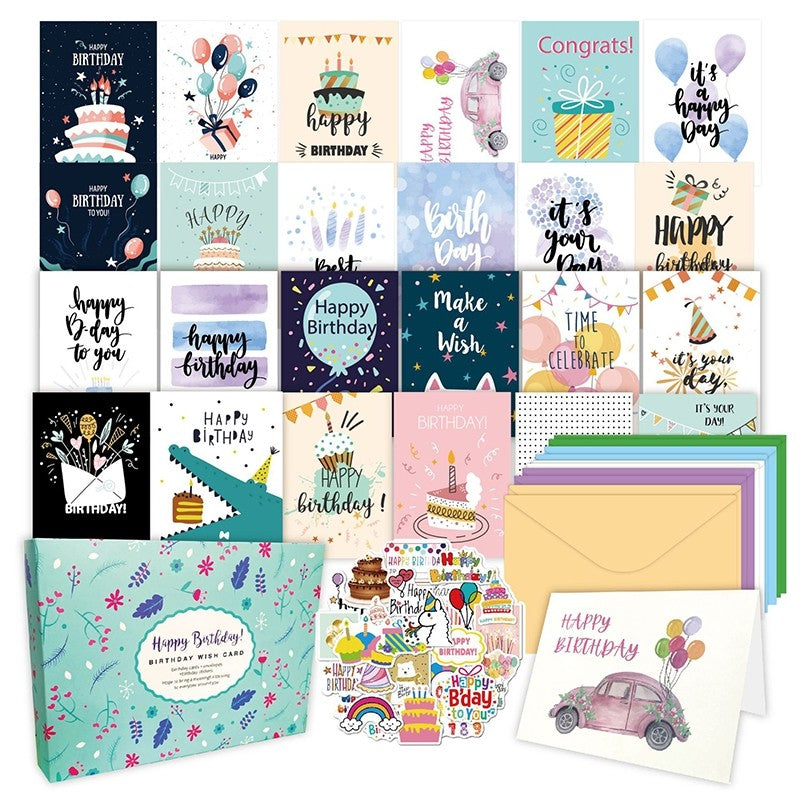 Birthday Cards with Envelopes & Stickers Greeting Card Family Friends Celebration