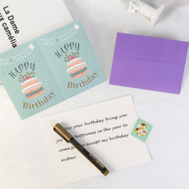Birthday Cards with Envelopes & Stickers Greeting Card Family Friends Celebration