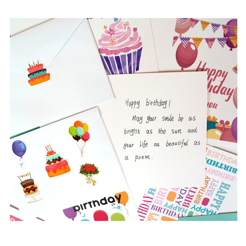 Assorted Birthday Greeting Cards Celebration Cards with Envelopes & Stickers