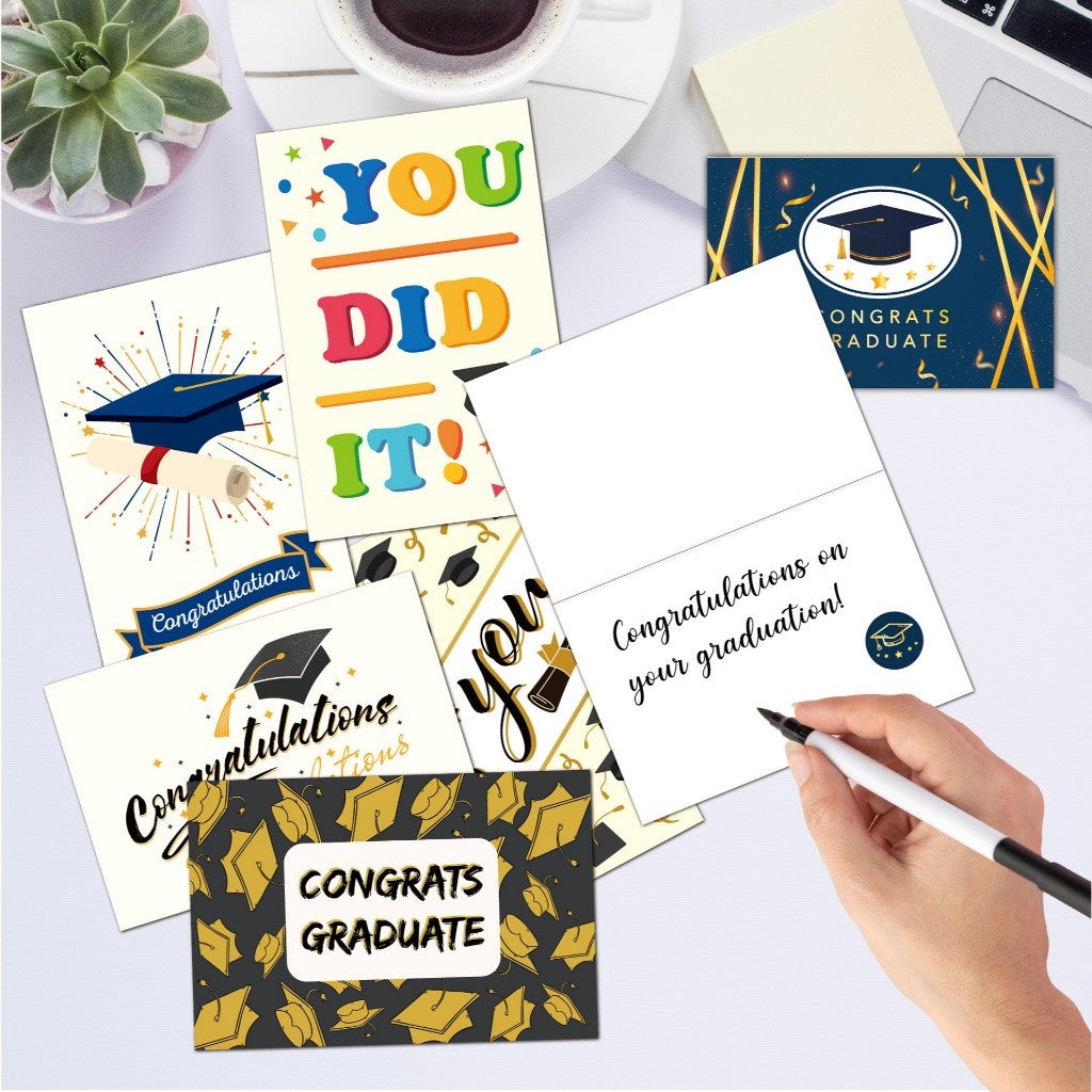 12pc Graduation Greeting Cards Envelope Stickers Set