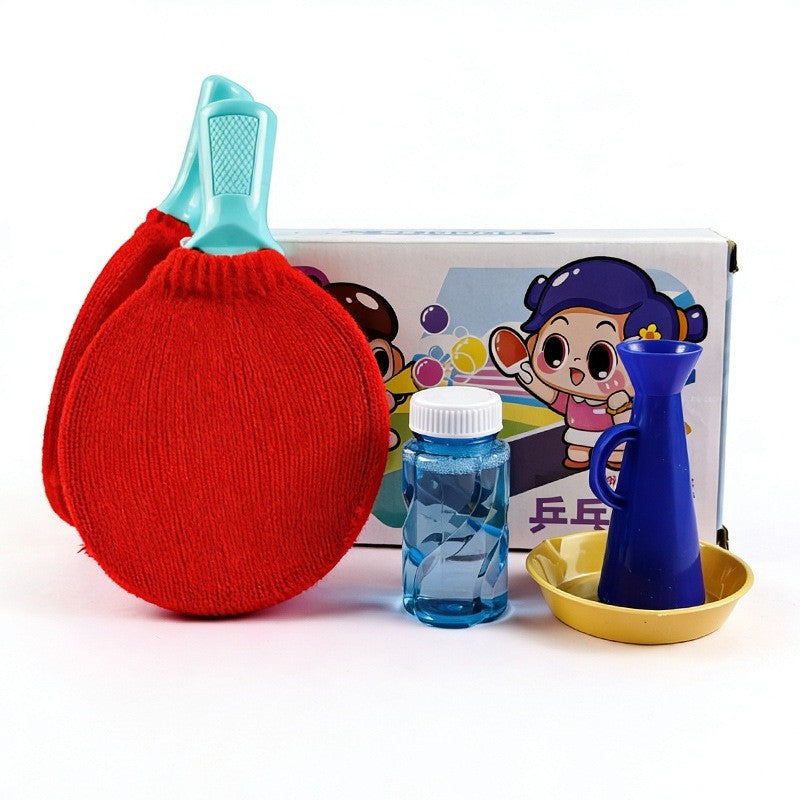Bubbles Ping Pong Kids Toy Magic Bouncing Table Tennis Racket Blow Bubble Toys