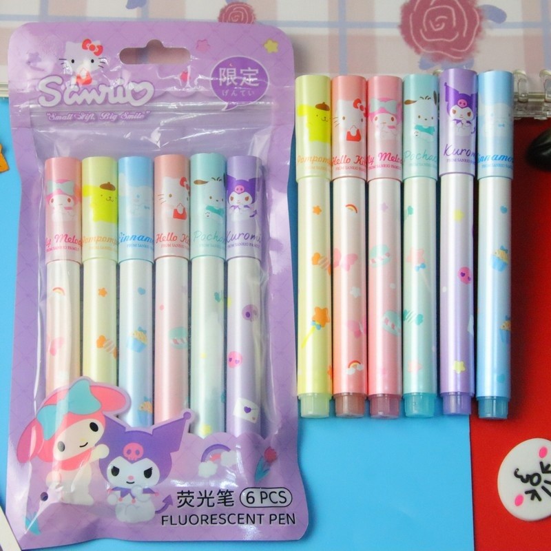 Sanrio Highlighter Fluorescent Pen My Melody Kuromi Hellokitty Cinnamoroll