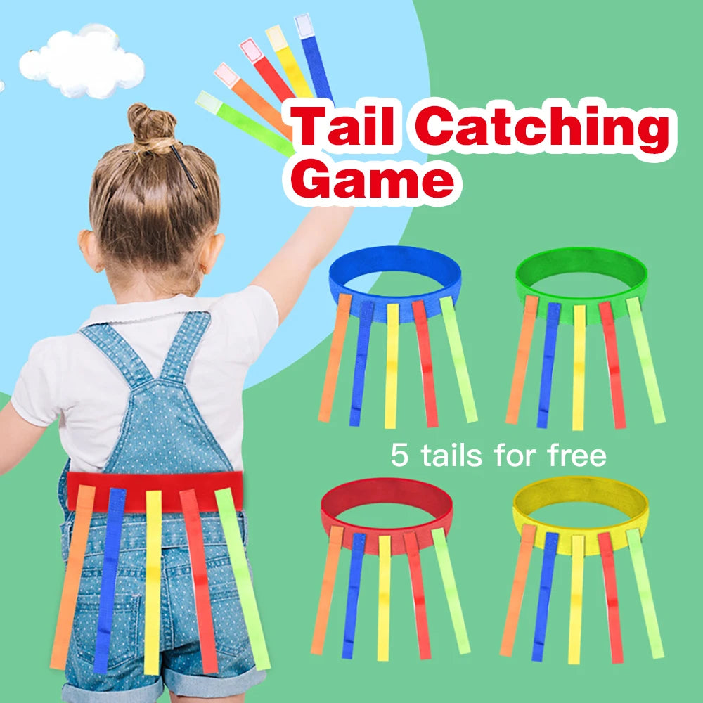 Children Catch Tail Game Belt Pull Sports Kids Toy