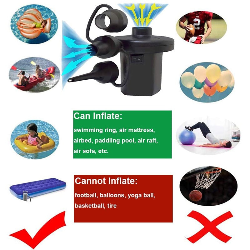 Electric Air Pump for Inflatables Portable Inflator Deflator